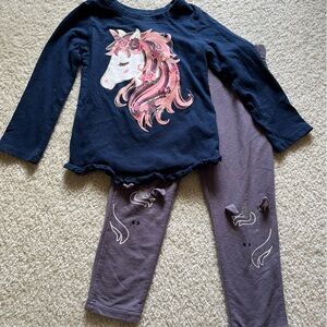 Charming Unicorn Navy and Purple Kids Set